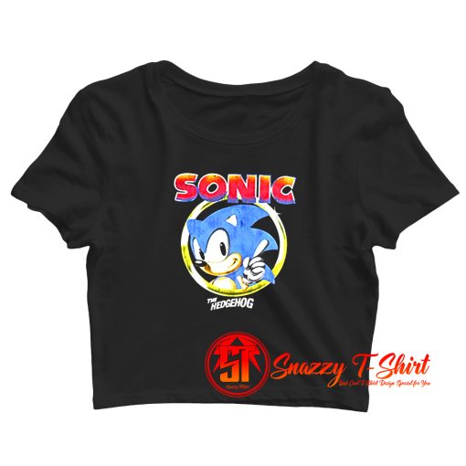 Sonic The Hedgehog Pointing Finger Crop Top Shirt