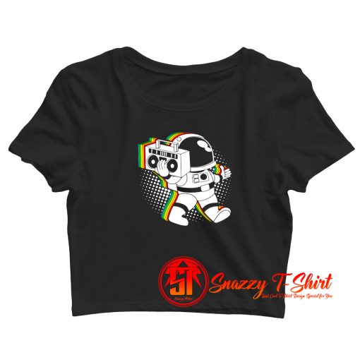 Space Astronaut Boombox Crop Top Shirt