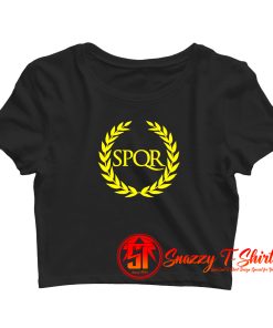 Spqr Shirt Purple I Senatus Populus Que Crop Top Shirt