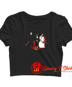 Squad Killer Jason Halloween Movie Parody Crop Top Shirt