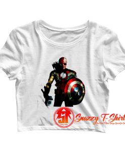 Stan Lee Marvel All Avengers Heroes In One Crop Top Shirt