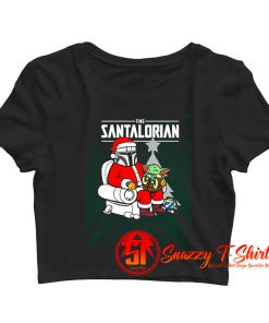 Star Christmas Baby Yoda Mandalorian Crop Top Shirt