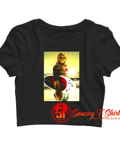 Star Wars Chewbacca Surfing Funny Cool Crop Top Shirt