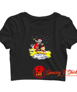 Star Wars Jango Fett And Yoda Christmas Crop Top Shirt