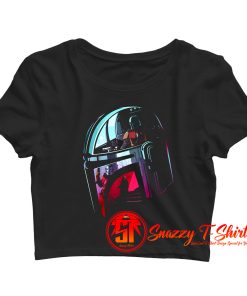 Star Wars The Mandalorian Helmet Scene Fill Crop Top Shirt