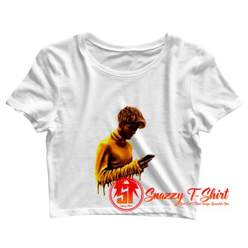 Stylized lil peep drawing Crop Top Shirt