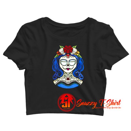 Sugar Skull Dia De Muertos Crop Top Shirt