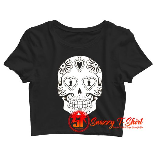 Sugar Skull dolman vintage Crop Top Shirt