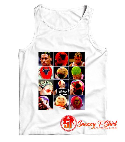 The Many Hairstyles Of The Worm Dennis Rodman Chicago Bulls Tank Top