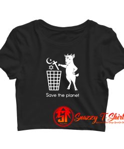 The Satan Goat Save The Planet Crop Top Shirt