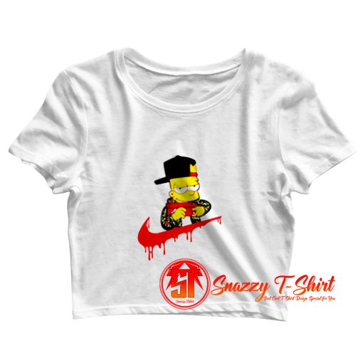 The Simpsons Bart Jordan Swoosh Crop Top Shirt