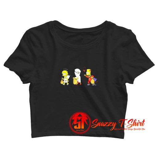 The Simpsons Halloween Lisa Milhouse Bart Simpson Crop Top Shirt