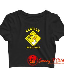 The Simpsons Homer Simpson CAUTION MAN AT WORK Crop Top Shirt