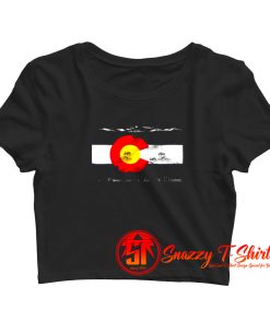 Vintage Colorado Skyline Flag Crop Top Shirt